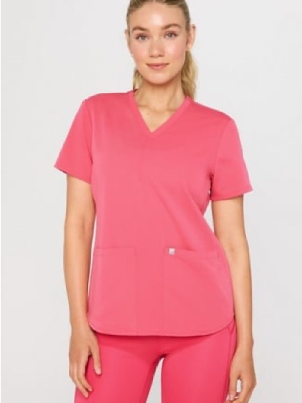 Fabletics Women's Short-Sleeve V-Neck Top in Hot Pink